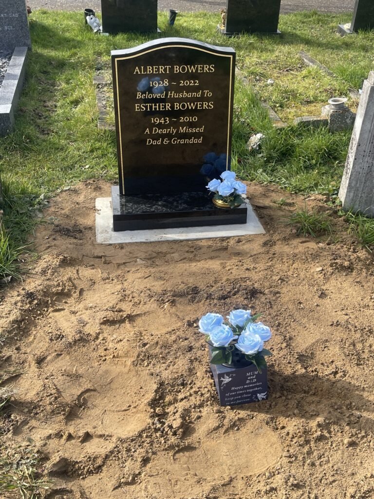 Albert Bowers Grave with headstone installed